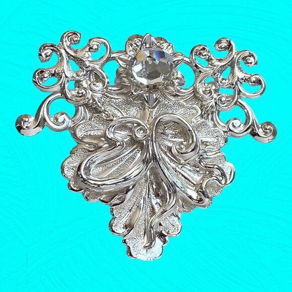 Jane 1997 Angel Of Love AOL Vintage Pin Brooch Rhinestone Silver Signed Jane - Picture 2 of 9